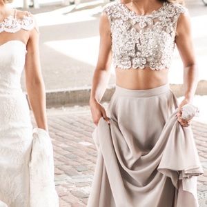 Two piece silver gown